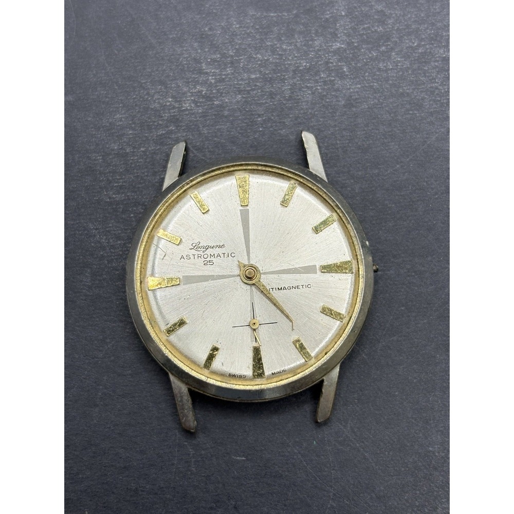 Vintage Longune 33MM Astromatic Watch Parts Not Running As-Is H24